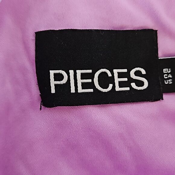 Pieces Premium 3D Rose Petal Long Sleeve Midi Fit & Flare Dress Lavender Medium - Picture 6 of 16